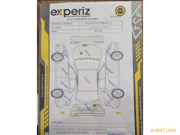 2022 COROLLA 1.5 DREAM OTOMATİK BOYASIZ