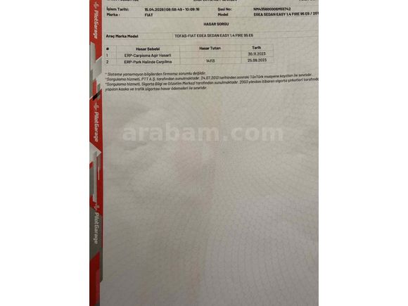 Sahibinden Fiat Egea 1.4 Fire Easy 2018 Model 