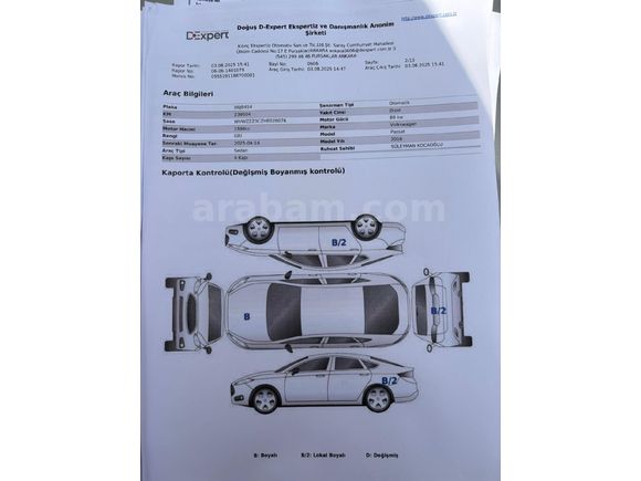 Sahibinden Volkswagen Passat 1.6 TDi BlueMotion Trendline 2016 Model