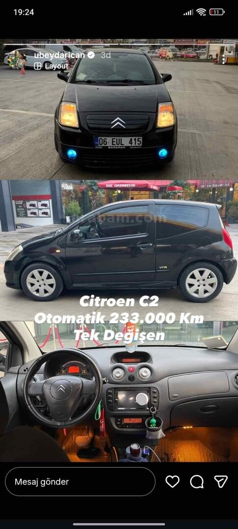 Sahibinden Citroen C2 1.6 VTR 2005 Model Ankara 257.000 km Siyah 1
