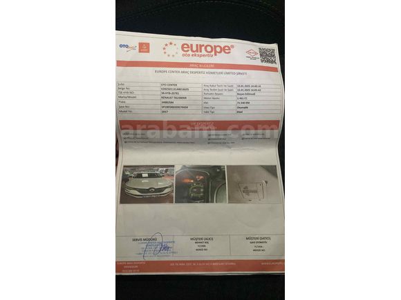 Sahibinden Renault Talisman otomatik 92 binde 1.5 dCi Touch 2017 Model Kocaeli