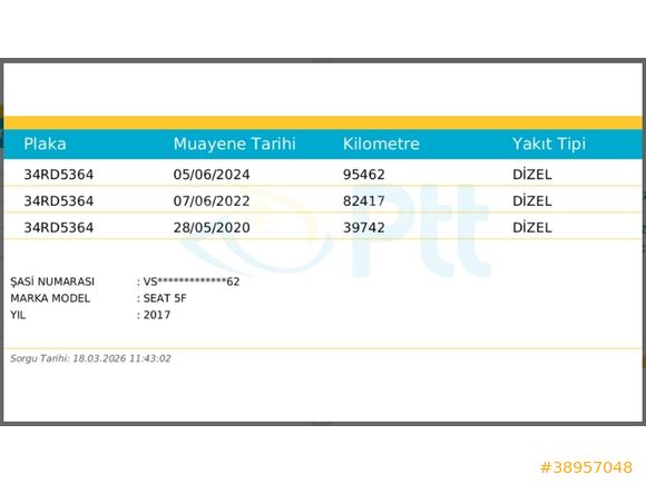 ARGEDEN HATASIZ 2017 DİZEL OTOMATİK LEON STYLE PAKET 116.500 KM