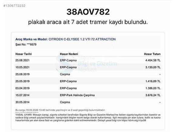 2013 CİTROEN C-Elysee 1.2 VTİ DİJİTAL KLİMA 252 BİN KMDE BAKIMLI