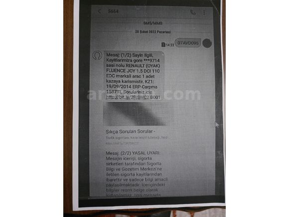 Sahibinden Renault Fluence JOY PAKET  ACİL SATILIK