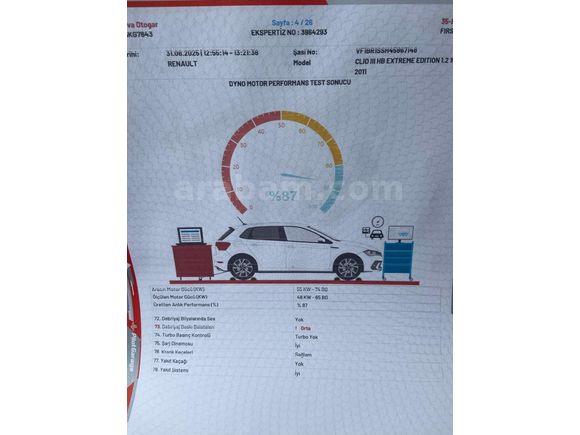 Sahibinden Renault Clio 1.2 Extreme 2011 Model 