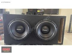 For-x 25 cm Subwoofer 2 Adet Kabinli Çift Bobin Teki 700 Rms D2.