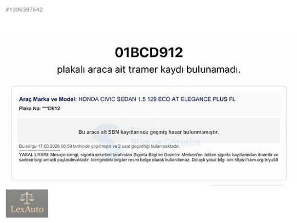 "LexAUTO" 2025 HONDA CİVİC ECO ELEGANCE PLUS FAB.LPG SEDEF BEYAZ