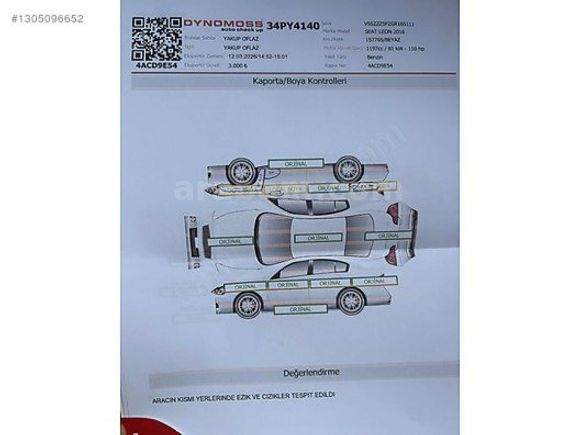 2016 MODEL SEAT LEON STYLE DSG 156.000 KM,DE OTOMATİK DEĞİŞENSİZ