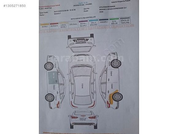 Degisensiz 1 parça lokal boyalı emsalsiz Megane 2