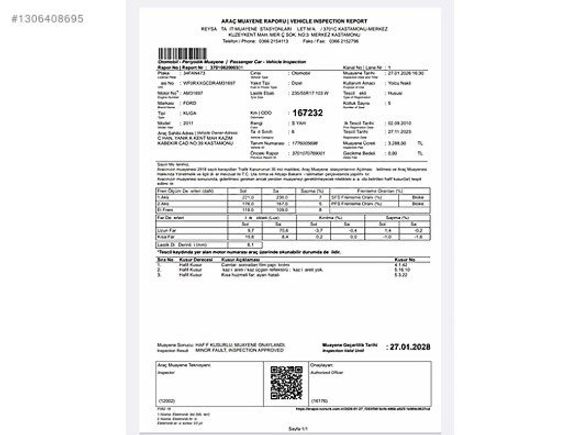 A REFERANS KUGA DİZEL OTOMATİK DÖRT ÇEKER 169 BİN KM NADİR