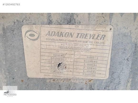 İZGİ'DEN 2018 MODEL ADAKON MARKA DAMPER DORSE 9.60