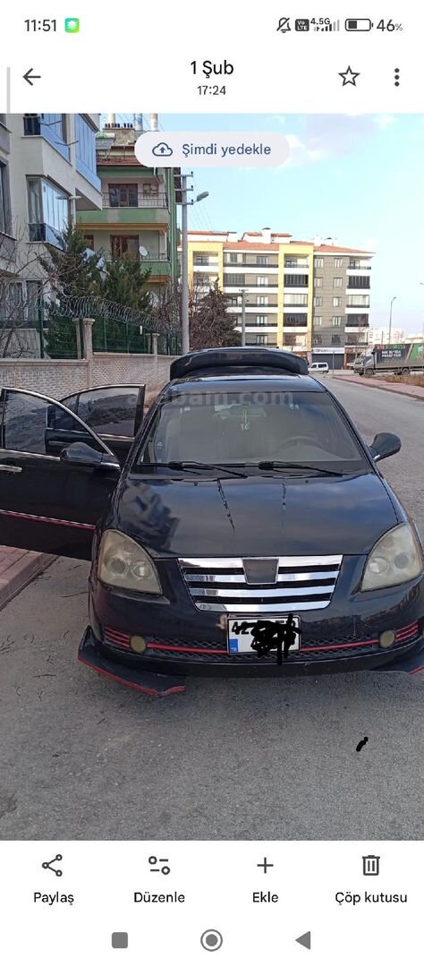 Sahibinden Chery Alia 1.6 Acteco Lusso 2008 Model Konya 220.000 km Siyah 7