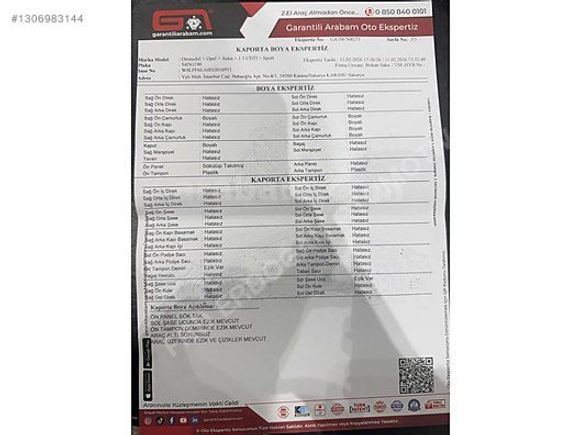 Masrafsız değişensiz ezik çizik yok