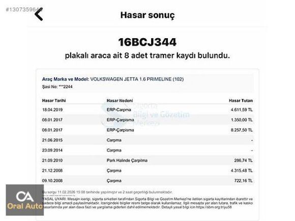 ORAL AUTO'dan JETTA BENZİN LPG