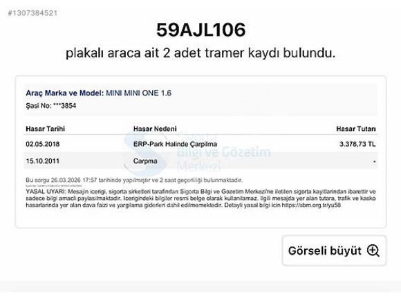 MINI ONE+BAYİ+DÜŞÜK KM+OTOMATİK V+BAKIMLI+KIRMIZI+SİYAH+