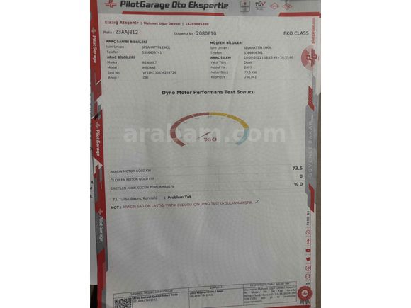 Sahibinden Renault Megane 1.5 dCi Expression 2007 Model  275.000 km Gri