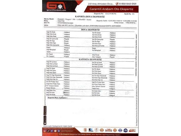 Sahibinden Peugeot 308 1.6 e-HDi Access 2012 Model  207.000 km Beyaz