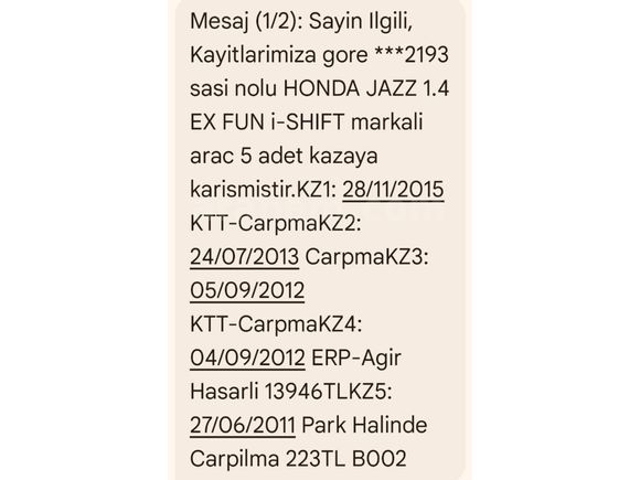 Honda Jazz 1.4 Fun 2011 CAM TAVAN ÇELİK JANT