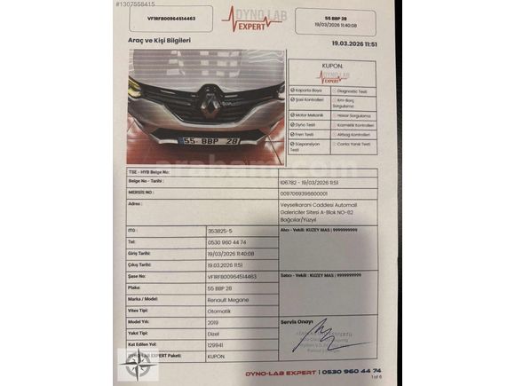2019 RENAULT MEGANE 1.5 BLUE DCI TOUCH OTOMATİK