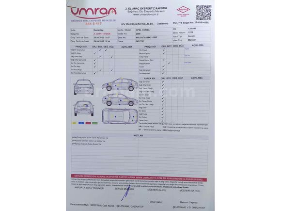Sahibinden Opel Corsa 1.2 Enjoy in Touch 2009 Model 180binde