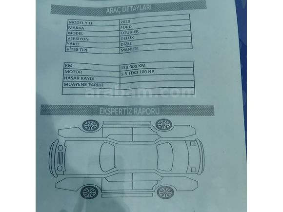 Galeriden Ford Tourneo Courier 1.5 TDCi Delux 2020 Model İstanbul
