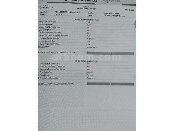 Sahibinden Toyota Avensis 1.6 Elegant Extra 2011 Model