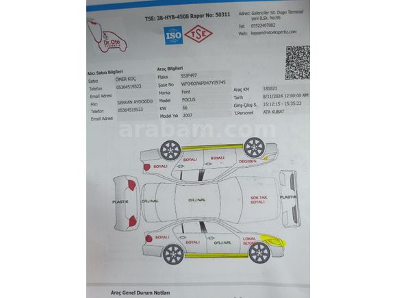 Sahibinden Ford Focus 1.6 TDCi Trend 2007 Model