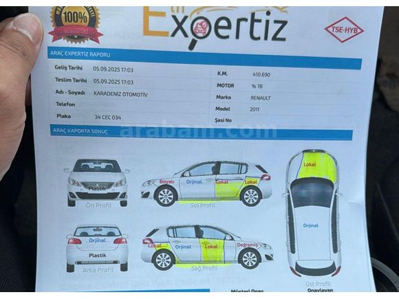 Sahibinden Renault Megane 1.5 dCi Privilege 2011 Model