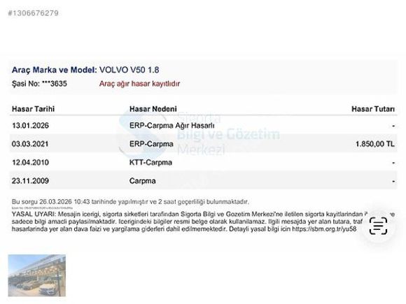 ÇALIŞIR YÜRÜR DURUMDA VOLVO V50