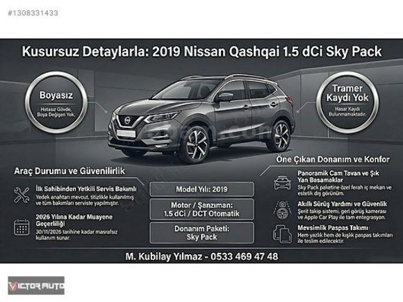 VICTOR AUTO | 2019 NiSSAN QASHQAi 1.5 dCi SKY PACK HATASIZ