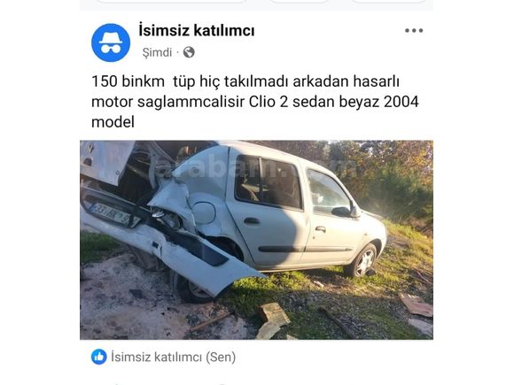 Sahibinden Renault Clio 1.4 Authentique 2004 Model  130 km Beyaz