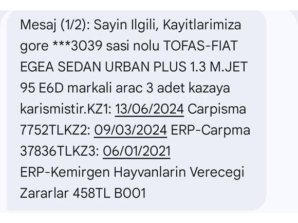 Sahibinden Fiat Egea 1.3 Multijet Urban Plus 2020 Model