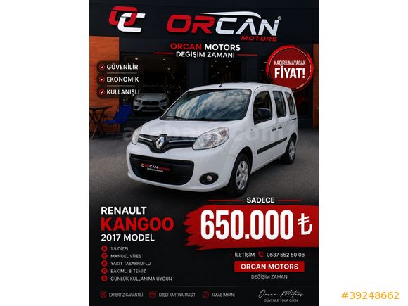 ORCAN MOTORS dan 2017 Kangoo Multix Combi 1.5 DCI Touch
