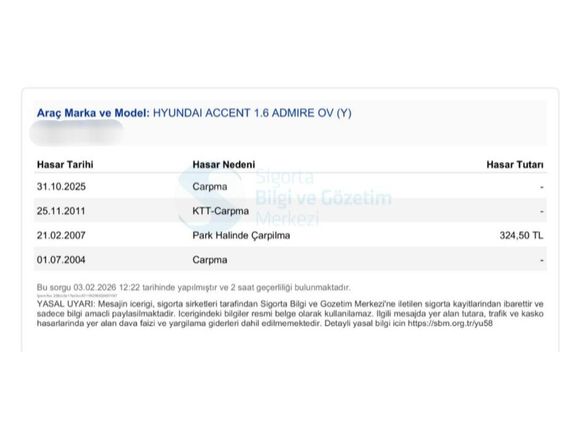 Sahibinden OTOMATİK Hyundai Accent 1.6 Admire 2004 Model