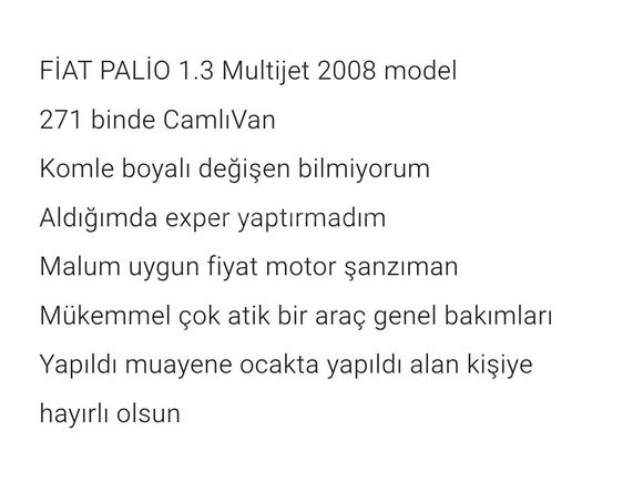 Sahibinden Fiat Palio 1.3 Multijet Active 2008 Model