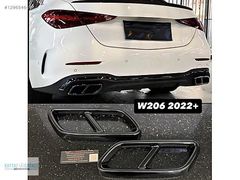MERCEDES W206 EGZOZ UCU ÇİFT ÇIKIŞ SİYAH 2022+ (GET AÇLR)