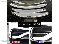 MERCEDES W206 KROM TAMPON BIÇAKLARI 4LÜ 2021+ ( GET AÇILIR)