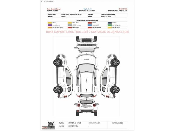HATASIZ 2022 Duster 1.3T Prestige Plus Otomatik 54.000Km