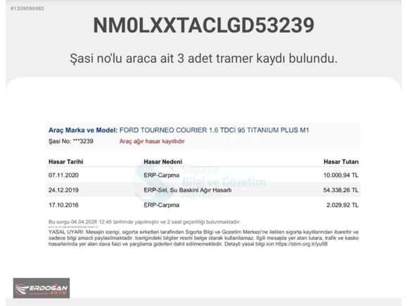 2016 FORD COURİER TİTANİUM OTOMOBİL RUHSATLI