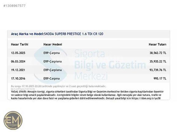 ERCAN MOTORS'DAN 2016 SKODA SUPERB PRESTİGE CAM TAVAN+ELK.BAGAJ