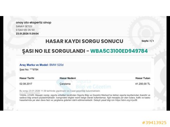 2014 MDEL BMW 5.20d PREMİUM VAKUM SANRUF NBT HAYALET