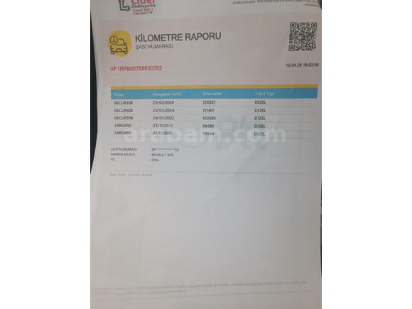 Öğretmenden Renault Megane 1.5 dCi Touch 2016 Model  120.500 km Beyaz