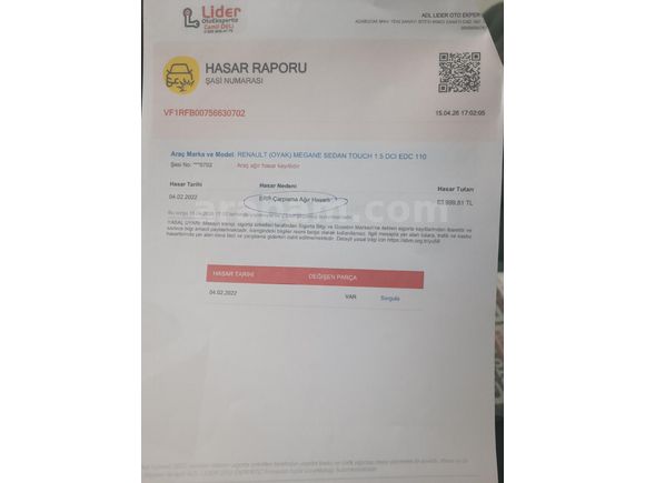 Öğretmenden Renault Megane 1.5 dCi Touch 2016 Model  120.500 km Beyaz