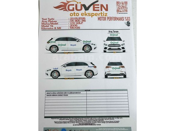 Sahibinden Volkswagen Golf 1.6 Primeline 2006 Model 