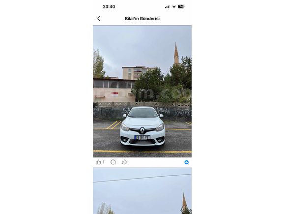 Sahibinden Renault Fluence 1.5 dCi Touch 2015 Model Sivas 130.000 km Beyaz