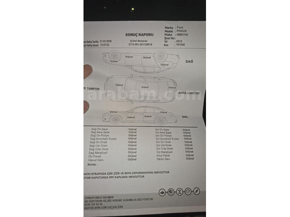 Sahibinden Ford Focus 1.6 TDCi Trend X 2012 Model