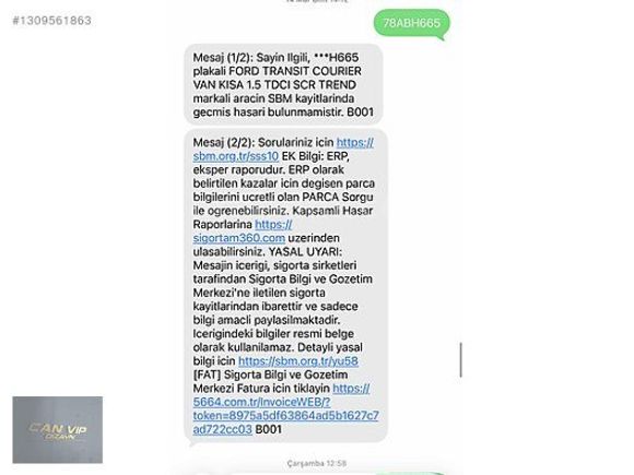 CAN VİP2023ÇKŞLI 105oooKM/HATASIZ BOYASIZ VİP COURİER/ KLİMA/K-K