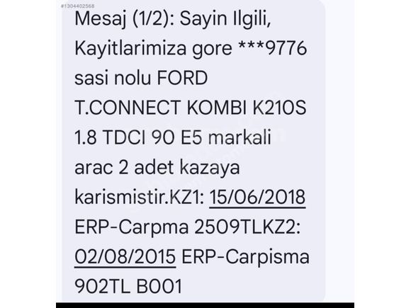 Sahibinden Ford Transit Connect 90 lık 2013 Model