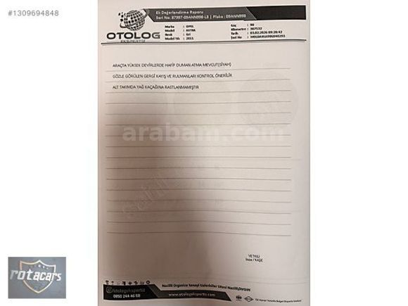 ROTACARS 2011 OPEL ASTRA ENJOY 1.3 CDTI 90HP 6 İLERİ MANUEL