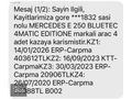 ADACAR'DAN 2015 MERCEDES E250 AMG 4MATIC DÜŞÜK KM